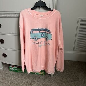 NWTWaffle type sweater shirt.  BEACHY BEAN COFFEE SHOP Seagrove Beach, FL. 30A.